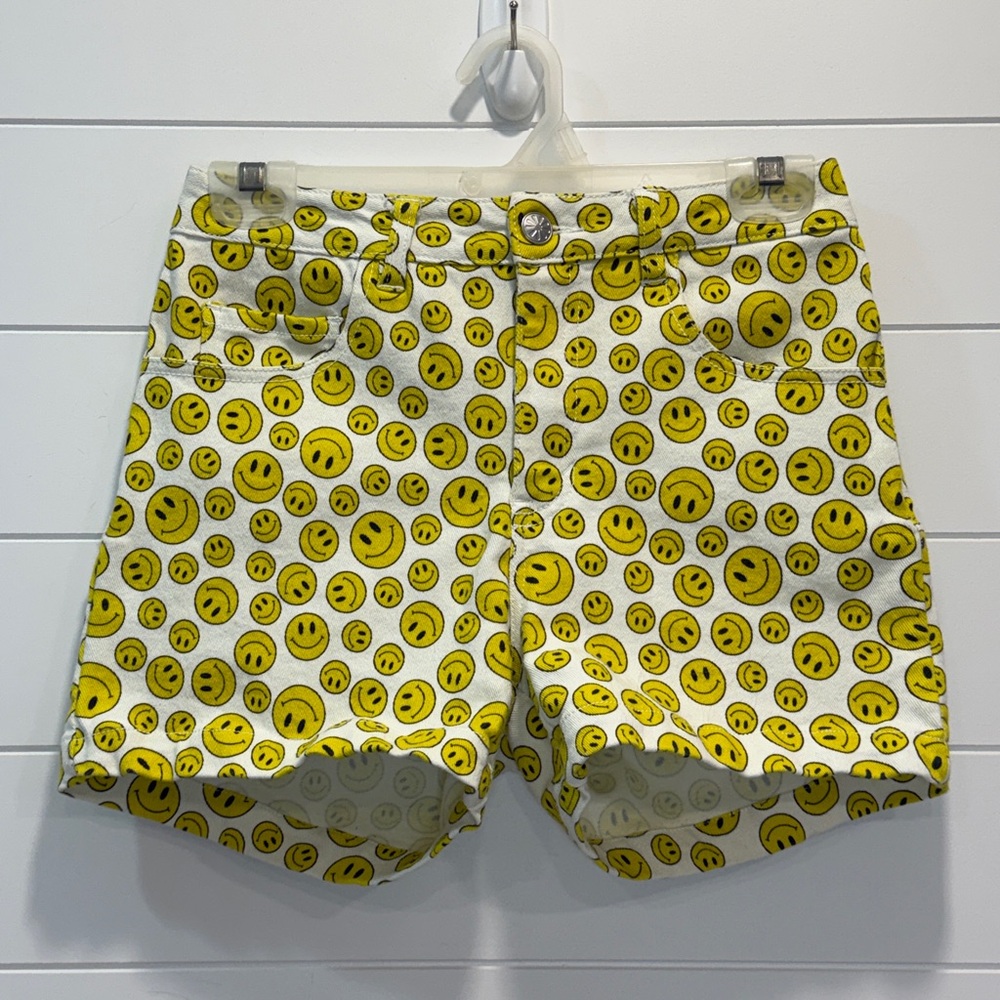dELiA*s Yellow Smiley Face Print Shorts